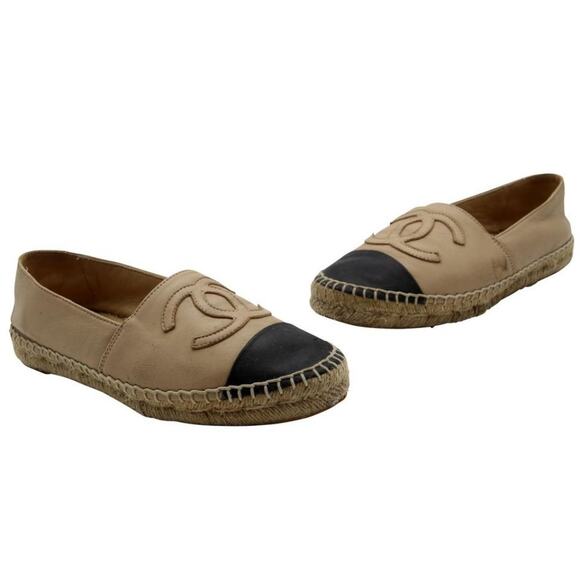 Chanel Beige Ballerina Espadrille Monogram Flats - Picture 2 of 11